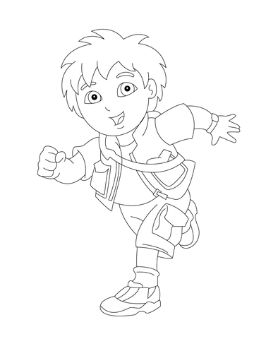 Diego Is Running Coloring Page